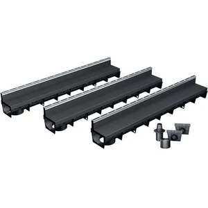 MEA - Pack de 3 caniveaux park avec grille à fente + e-blade l en InoxVendu paramazon
