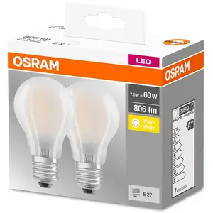 Pack de 2 Ampoules led Retrofit Filament Dépolie - E27 - 972100 Osram pas cher