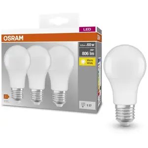 Osram Universal Pack de 3 ampoules LED E27, 2700 K, 8,5 W, 4052899955493,Vendu paramazon