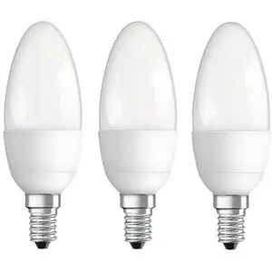 Osram Ampoule LED flamme Classic B40 5,3W E14 mat blanc chaud - lot de 3 pas cher