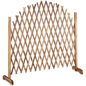 Comparateur de prix : Relaxdays Treillis jardin en bois extensible 200 cm, Clôture grillage pliable, Plante grimpante Brise-vue balcon, flambe