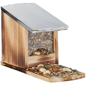 Relaxdays - Mangeoire pour écureuil, Mangeoire en bois, toit en métal ...Vendu paramazon