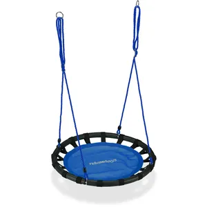 Comparateur de prix : Relaxdays Balançoire nid d'oiseau rond 80 cm à suspendre panier enfant...