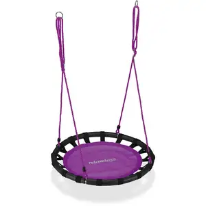 Comparateur de prix : Relaxdays Balançoire Ronde Suspendue, Lilas