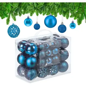 Comparateur de prix : Relaxdays Boules de Noël, Lot de 50, Paillettes, Mates, Brillantes, dé...