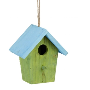 Comparateur de prix : Relaxdays Maison À Oiseaux Nichoir Perchoir En Bois Coloré À Suspendre