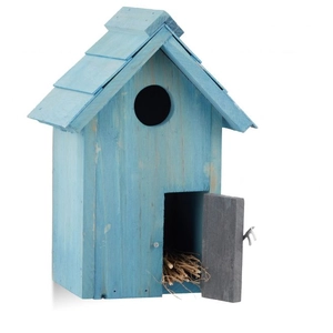 Comparateur de prix : Relaxdays Nichoir À Oiseaux En Bois Forme De Petite Maison Avec Porte Abri Refuge