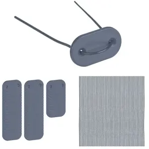 Comparateur de prix : Relaxdays Attaches pour brise-vue, 52 pastilles avec fils, kit de fixation pour pare-soleil, gris