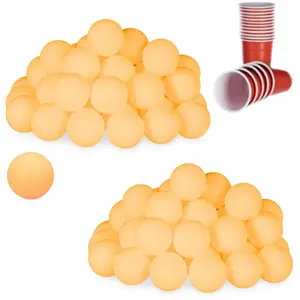 Comparateur de prix : RELAXDAYS Balles de ping-pong, lot de 96, accessoires en plastique, sans inscriptions, tennis de table, 38 mm Ø, orange