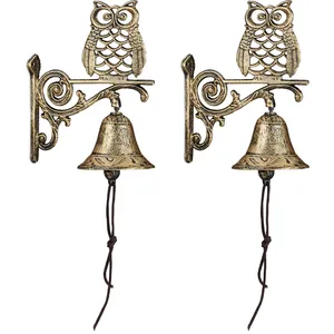 Relaxdays - Cloche murale de porte, lot de 2, fonte de fer, chouette, ...Vendu paramazon