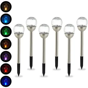 Comparateur de prix : Relaxdays Lot de 6 lampes solaires d'extérieur - LED - Boule - Changem...
