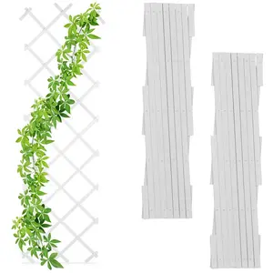 Comparateur de prix : Relaxdays Treillis extensible, lot de 3, tuteur pliable, jardin, balcon, terrasse, 180 cm, plastique, blanc
