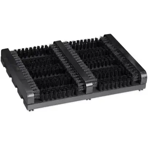 Relaxdays Grille Gratte-Pieds en Bois, antidérapant, brosses en Plastique, pour intérieur et extérieur, Noir pas cher