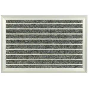 Relaxdays Paillasson, aluminium, 60x40 cm, pour intérieur & extérieur, tapis résistant aux intempéries, argenté - grisVendu paramazon
