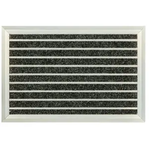 Relaxdays Paillasson, aluminium, 60x40 cm, pour intérieur & extérieur, tapis rés... pas cher