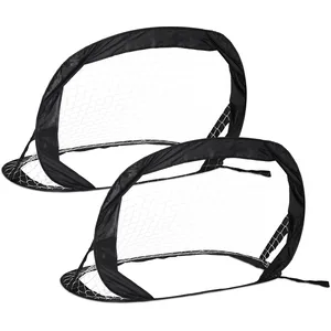 Relaxdays Lot de 2 Cages de Foot Pop up, Accessoires Pliables pour Le Jardin, HxLxP : 80x120x85 cm, Housse, NoirVendu paramazon