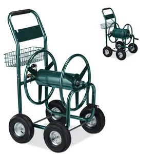 Comparateur de prix : Relaxdays Dévidoir de tuyau XL avec raccord 1/2" et 3/4", jusqu'à 90 m...