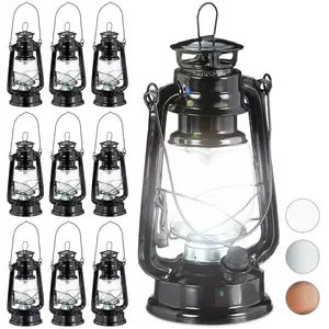 RELAXDAYS 10x lampe-tempête led, lanterne retro comme décoration de fenêtre ou de jardin, à piles, noirVendu paramazon