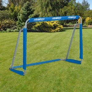 Comparateur de prix : Relaxdays But de football, pour jardin, cage pour enfants & adultes, métal, avec filet, HLP: 110x152x74 cm, gris/bleu