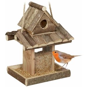Comparateur de prix : Relaxdays - Mangeoire à oiseaux, abri en bois, cabane à suspendre, nic...