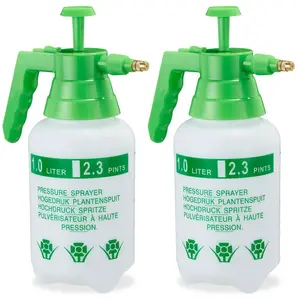 RELAXDAYS Pulvérisateur à pression, lot de 2, bouteille pulvérisation, pompe, buse laiton réglable 1 L, plante jardin, vertVendu paramazon