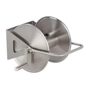 Comparateur de prix : Relaxdays Dévidoir à tuyau d’arrosage, acier inox, vide, à fixer au mur ou poser au sol, pour longueur de 40 m, argenté