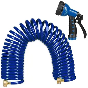 Relaxdays Tuyau d'arrosage spirale, long jusqu'à 10 m, tuyau d'eau flexible avec... pas cher