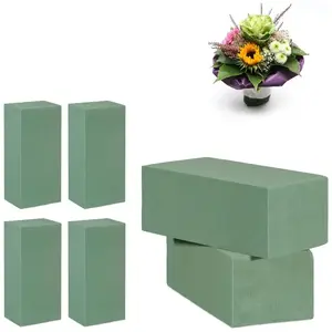 RELAXDAYS Mousse florale pour les fleurs fraîches, lot de 6 briques, Mousse d'arrangement, mariage, 7,5x20x10cm, vertVendu paramazon
