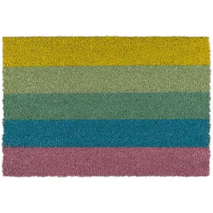 Relaxdays - Paillasson coco, tapis d'entrée arc-en-ciel, antidérapant,... pas cher