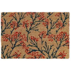 Relaxdays Paillasson Coco, Motif avec Branches, 40x60 cm, Tapis de Por...