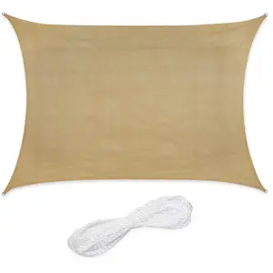 Relaxdays Voile d'ombrage rectangulaire 2 x 4 m, tissu PEHD stabilisé ...