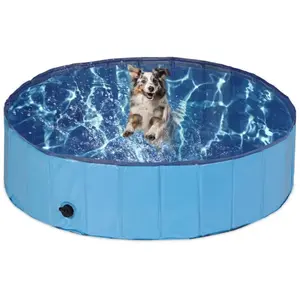 Comparateur de prix : RELAXDAYS Piscine pour chiens, h x d : 30 x 120 cm, pliable, avec drai...