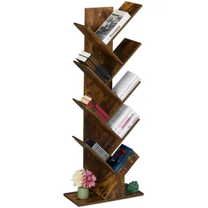 Relaxdays Petite bibliothèque prenant la Forme d'un Arbre, 9 Branches, H x L x P : 128 x 51 x 25 cm, Marron pas cher