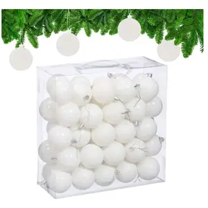 Relaxdays Boule de Noël, lot Pratique de 50, en Plastique Robuste, pou... pas cher