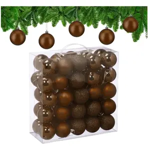 Relaxdays Boule de Noël, lot Pratique de 50, en Plastique Robuste, pou... pas cher