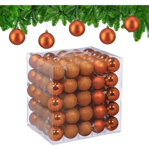Relaxdays Boule de Noël, lot Pratique de 50, en Plastique Robuste, pou... pas cher