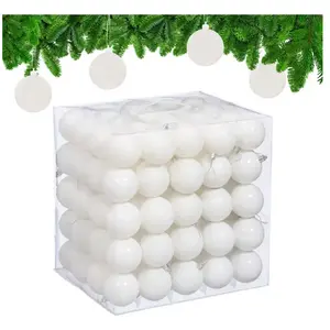 Relaxdays Boule de Noël, lot Pratique de 50, en Plastique Robuste, pou... pas cher