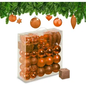Comparateur de prix : Relaxdays Boules de Noël lot de 110 en plastique D : 6 cm décoration d...
