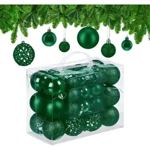 Relaxdays Boules de Noël lot de 50 paillettes mates brillantes décorat... pas cher