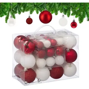 RELAXDAYS 50 boules de Noël, mates, brillantes & pailletées, pour décorer le sap... pas cher