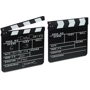 Relaxdays - Clap de cinéma, lot de 2, Hollywood, film, clapet, couper ...