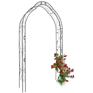Comparateur de prix : Relaxdays Arche à rosiers Support de plantes grimpantes H x l x P 255 x 137 x 39 cm, jardin et terrasse, noir