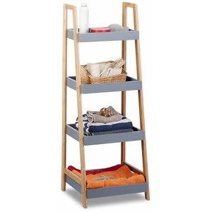 Comparateur de prix : Relaxdays 10022215 Étagère Salle de Bain Bambou 4 Niveaux Meuble sur P...