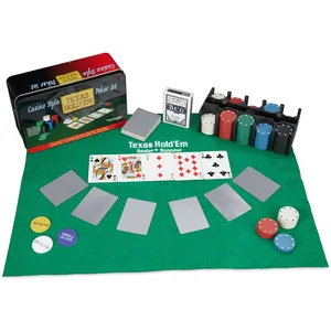 Relaxdays Jeu de poker pro Avec 200 jetons de poker, 2 jeux de cartes,...