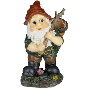 Comparateur de prix : Relaxdays Nain De Jardin Corbeille De Glands, Décoration De Jardin Statuette Résistante