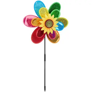 Comparateur de prix : Relaxdays Moulin à vent Fleur, Carillon à vent jouet enfant jardin bal...