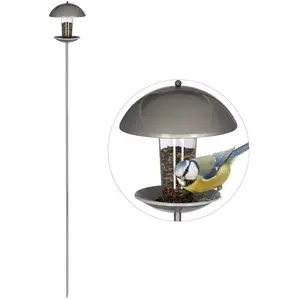 Comparateur de prix : Relaxdays Mangeoire À Oiseaux Distributeur De Graines Silo Avec Piquet...