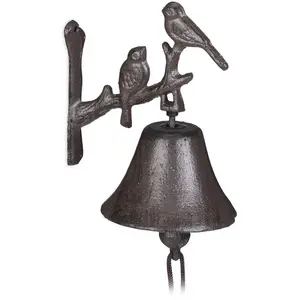 Relaxdays - Clochette portière fonte Motif oiseau Cloche antique Sonne...