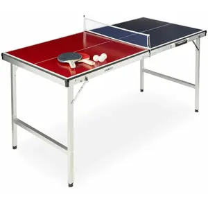 Comparateur de prix : Relaxdays Table de ping-pong pliante, portable, Filet, 2 raquettes, 3 ...
