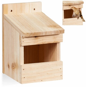 Comparateur de prix : Relaxdays Nichoir À Oiseaux En Bois Semi-Ouverte Maison Oiseaux À Suspendre Mésange Pinson